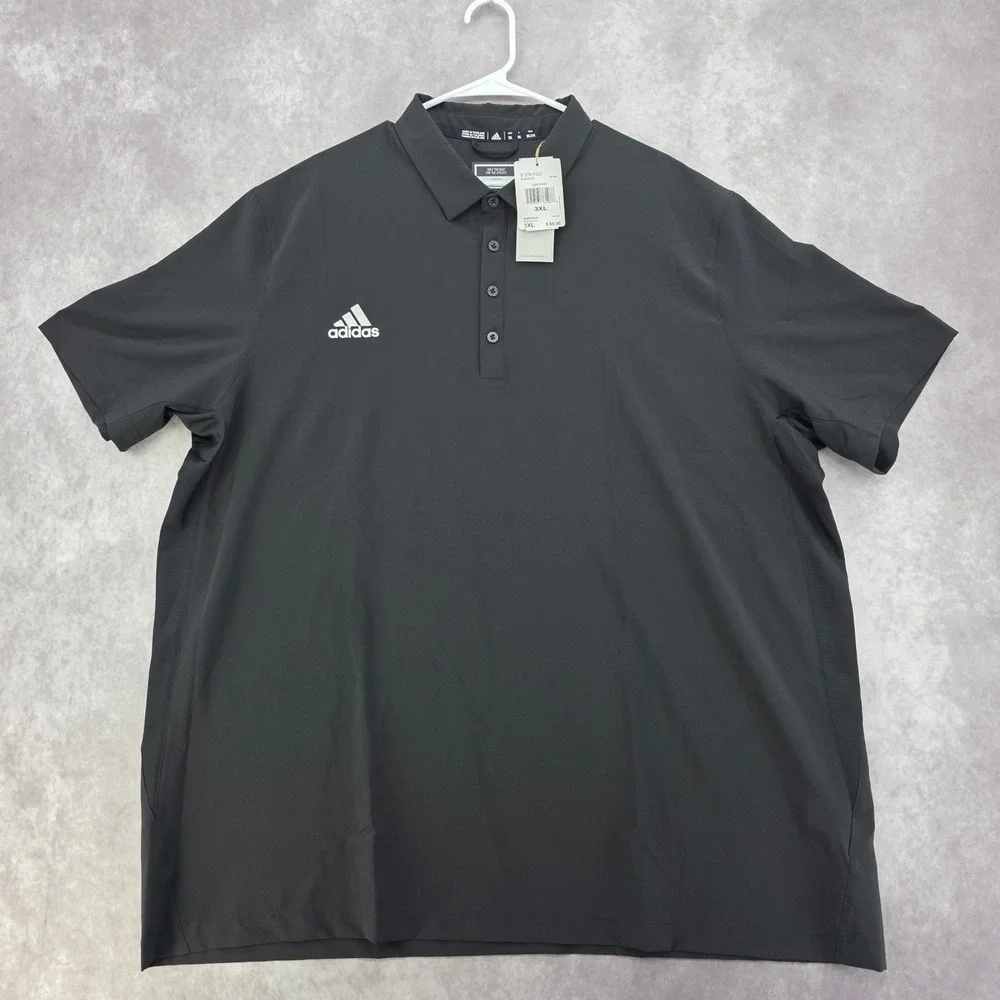 Adidas Golf Polo Shirt Black White Mens 3XL Performance Stretch STM HG7441 NWT